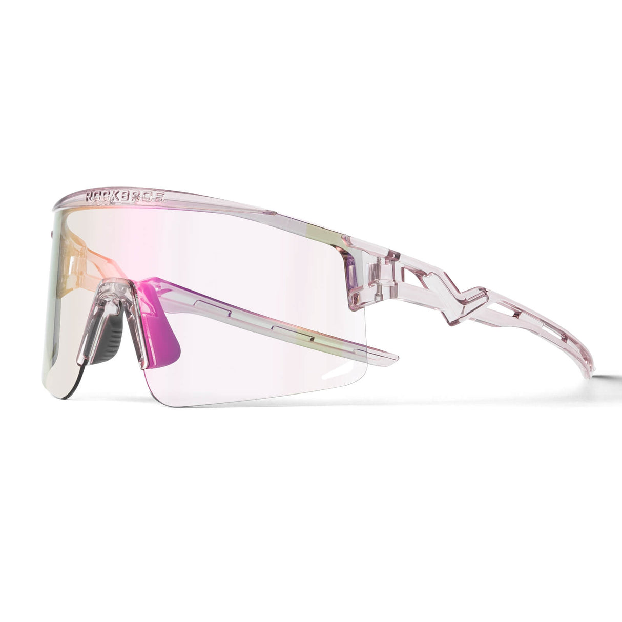 ROCKBROS Fahrradbrille Selbsttönend/Polarisiert Antibeschlag Winddicht UV-Schutz-Klarlila