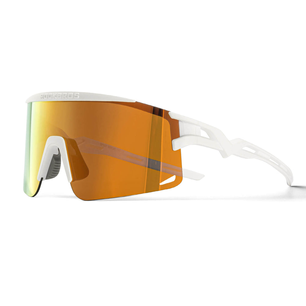 ROCKBROS Fahrradbrille Selbsttönend/Polarisiert Antibeschlag Winddicht UV-Schutz-Polarisierend-Weiß