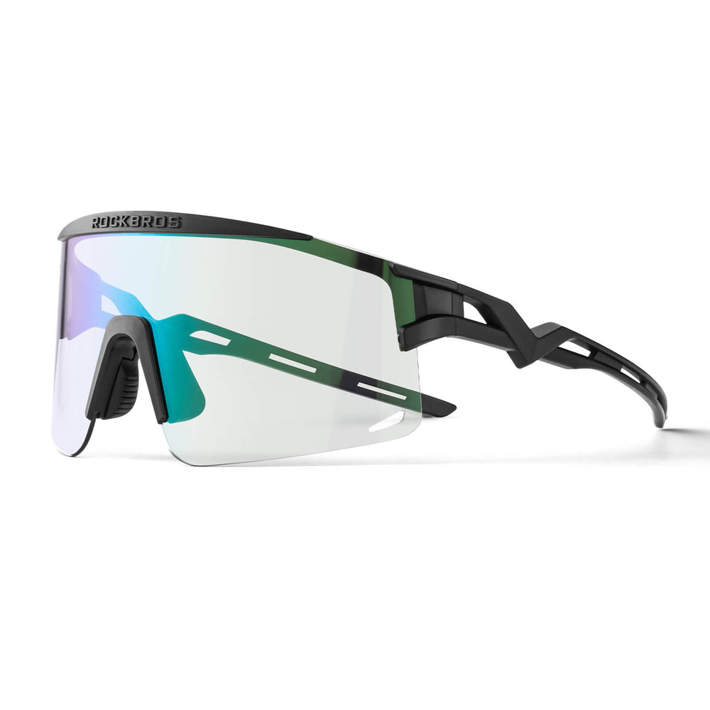 ROCKBROS Fahrradbrille Selbsttönend/Polarisiert Antibeschlag Winddicht UV-Schutz-Schwarz