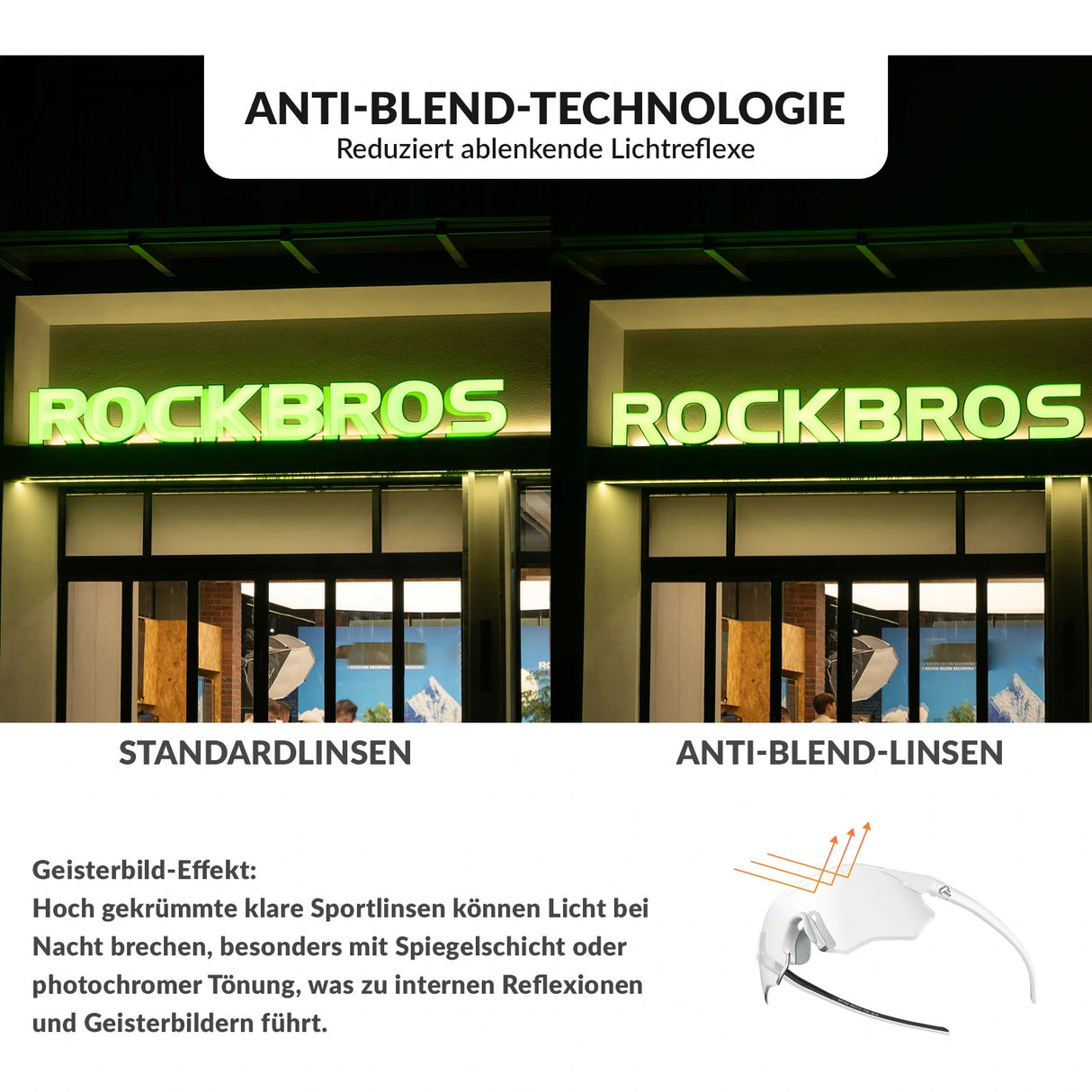 ROCKBROS Fahrradbrille Selbsttönend/Polarisiert UV400-Schutz Ohne Rahmen Unisex-Schwarz-Gold/Polarisiert