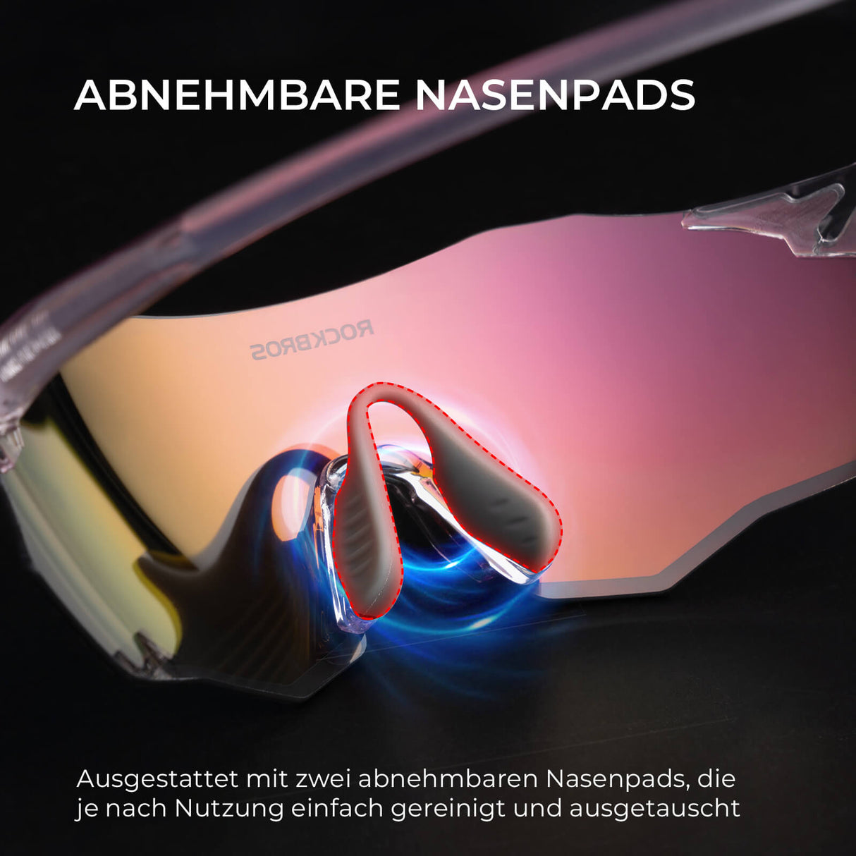 ROCKBROS Fahrradbrille Selbsttönend/Polarisiert UV400-Schutz Ohne Rahmen Unisex