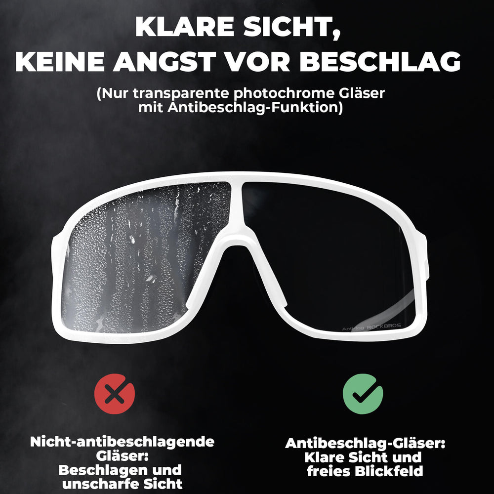 ROCKBROS Fahrradbrille Sonnenbrille UV400-Schutz verstellbar Nasenpad