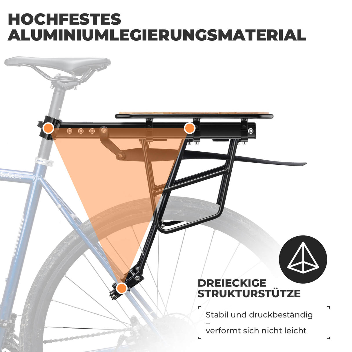 Fahrradgepäckträger mit Schutzblech Montage ohne Bohren 26-29 Zoll - ROCKBROS-EU