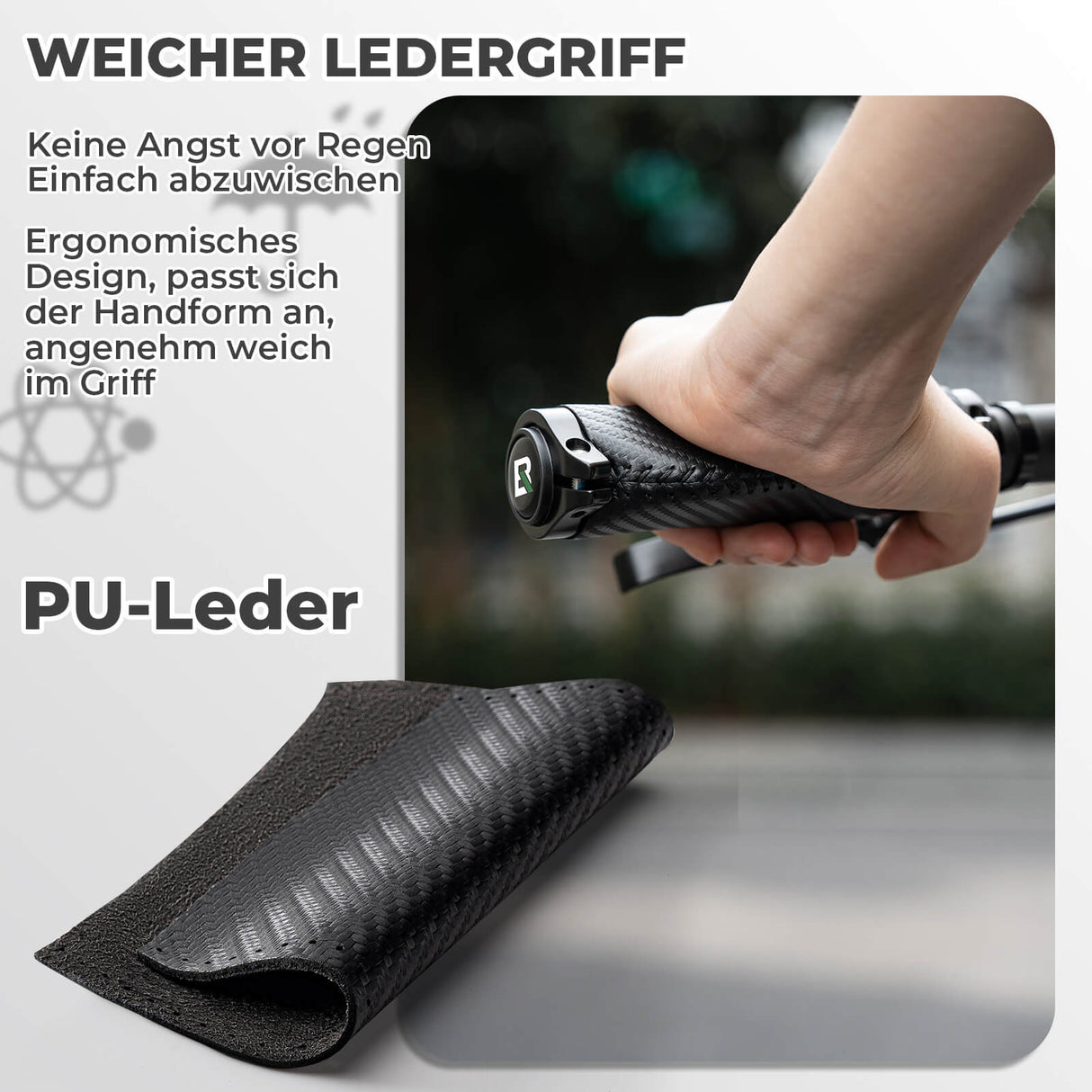 ROCKBROS Fahrradgriffe Kohlenstoffmuster Lenkergriffe Rutschfest 22,2mm