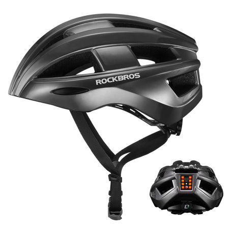 ROCKBROS Fahrradhelm mit Rücklicht Atmungsaktiv Rennradhelm 55-60cm Unsiex - Titan
