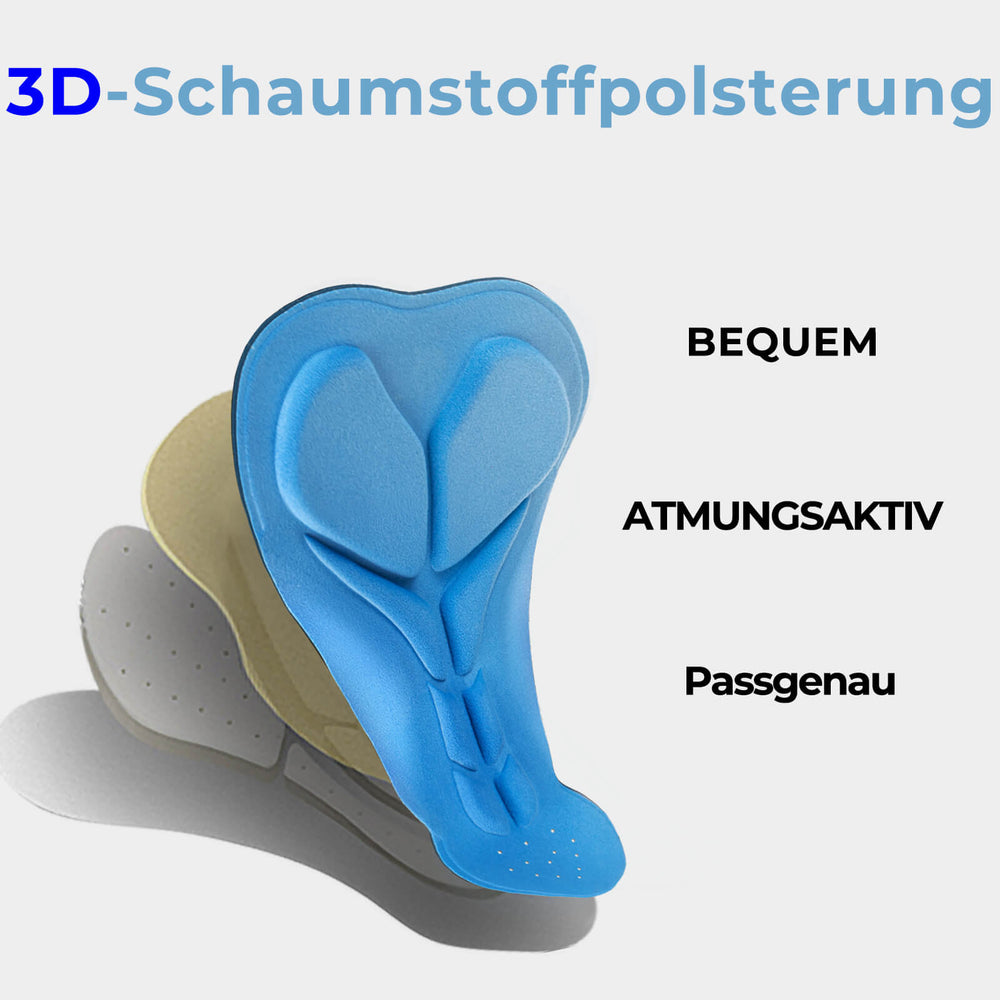 ROCKBROS Fahrradhose mit 3D-Polster Atmungsaktiv Elastisch Reflektierend