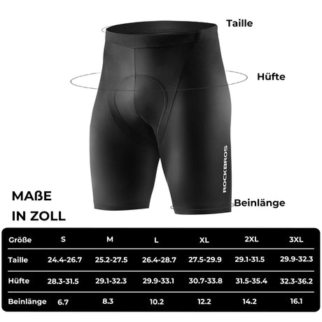 ROCKBROS Fahrradhose mit 3D-Polster Atmungsaktiv Elastisch Reflektierend