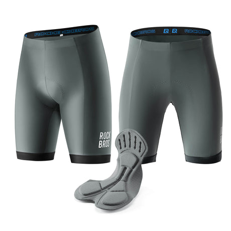 ROCKBROS Fahrradhose mit Sitzpolster Radlerhose Atmungsaktiv Leicht MTB Renrrad-Grau