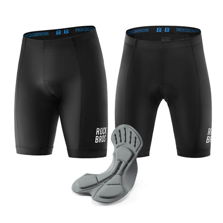 ROCKBROS Fahrradhose mit Sitzpolster Radlerhose Atmungsaktiv Leicht MTB Renrrad-Schwarz