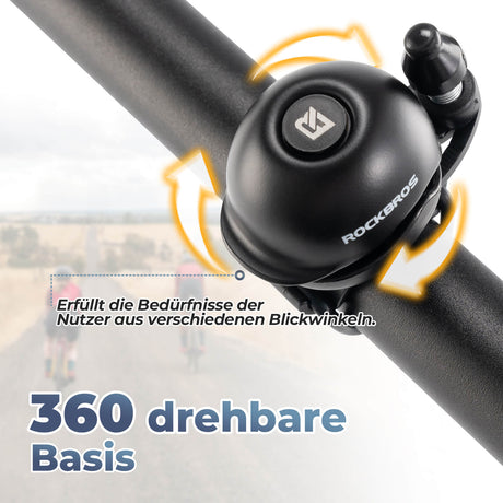 ROCKBROS Fahrradklingel 360-Grad-Drehung für 22-34mm Lenker Mini Klingel