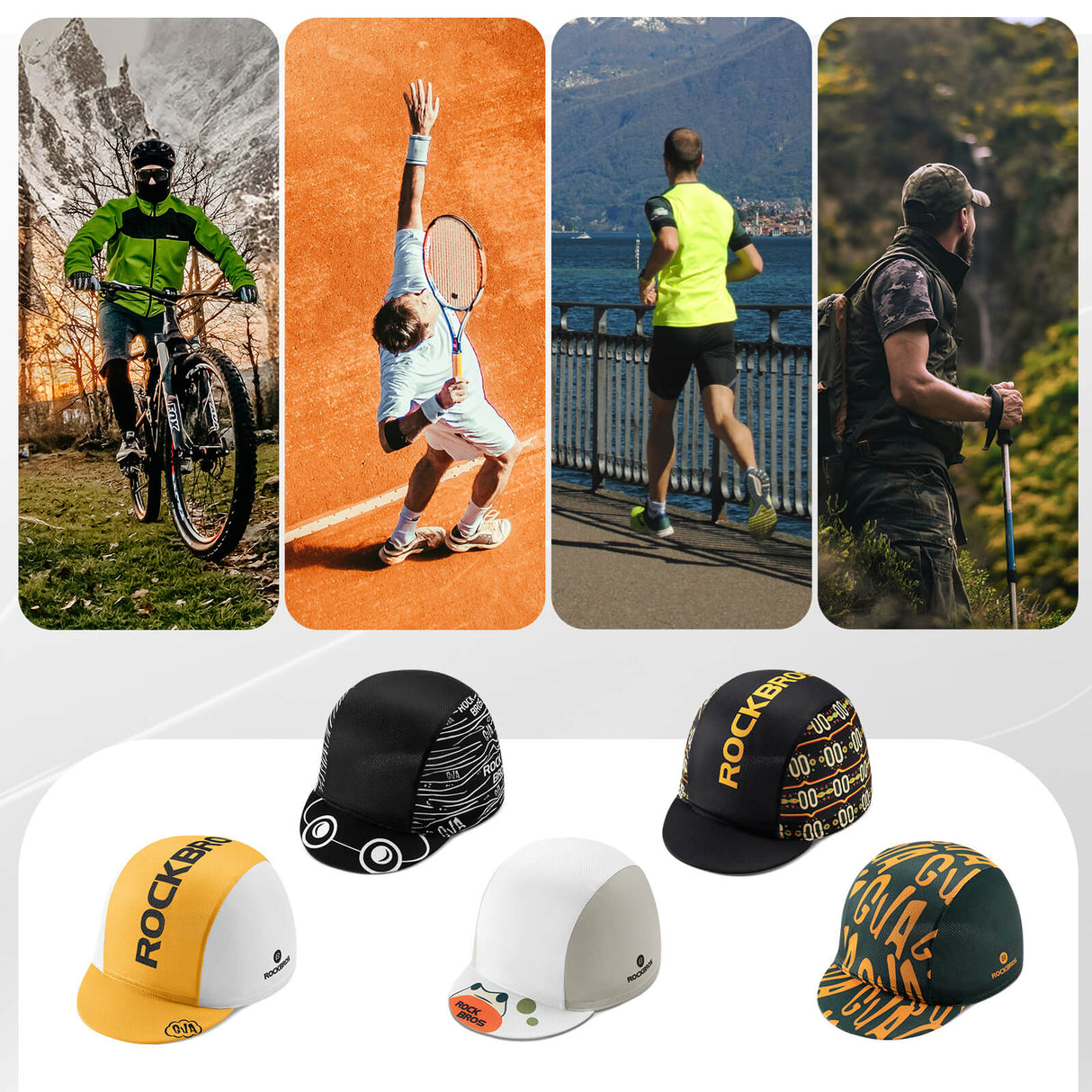 ROCKBROS Fahrradmütze Leichte Schweißabsorbierend Fahrradkappe unter dem Helm