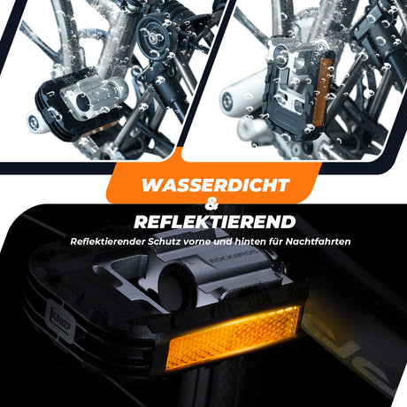 ROCKBROS Fahrradpedale Faltbar Klapppedale 916 mit Anti-Rutsch Oberfläche & Reflektoren