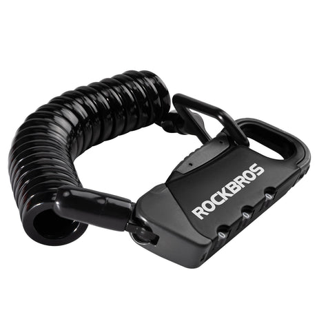 ROCKBROS Fahrradschloss Kabelschloss Zahlenschloss Helmschloss 120cm Leicht-Schwarz