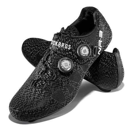 ROCKBROS Fahrradschuhe – SPD-SL & Look KEO kompatibel Drehverschluss & ergonomisch-Schwarz