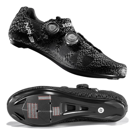 ROCKBROS Fahrradschuhe – SPD-SL & Look KEO kompatibel Drehverschluss & ergonomisch-Schwarz