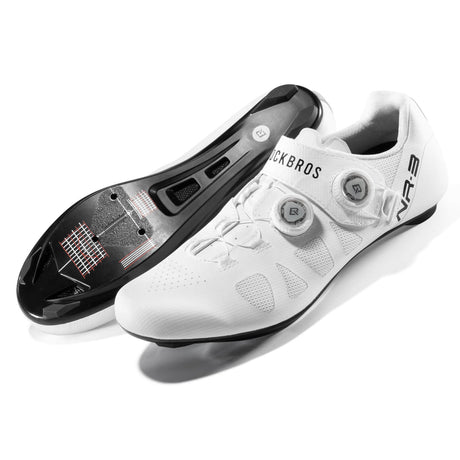 ROCKBROS Fahrradschuhe – SPD-SL & Look KEO kompatibel Drehverschluss & ergonomisch-Weiß