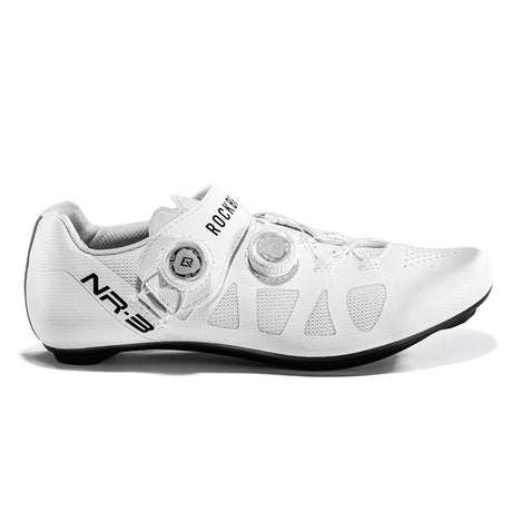 ROCKBROS Fahrradschuhe – SPD-SL & Look KEO kompatibel Drehverschluss & ergonomisch-Weiß