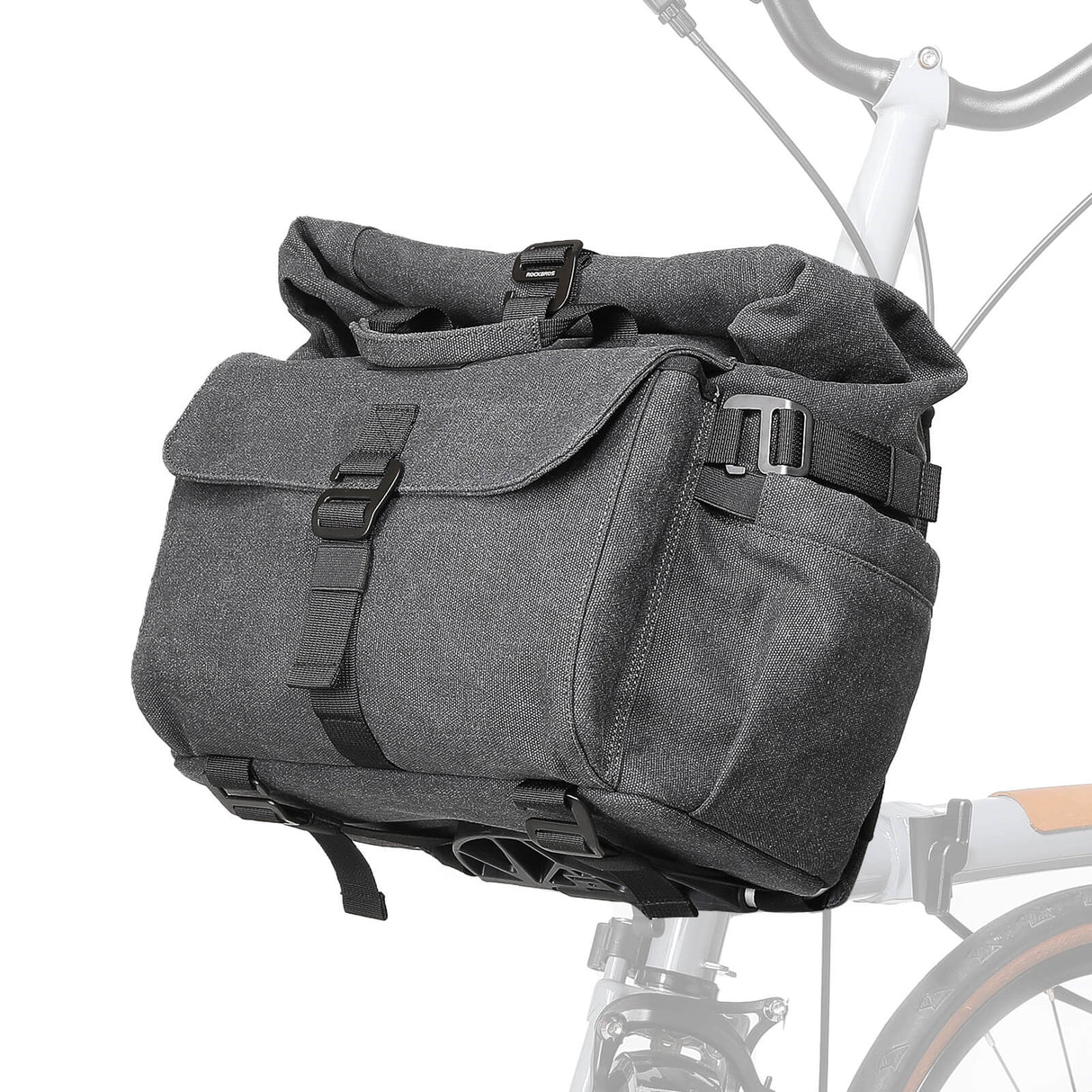 ROCKBROS Fahrradtasche Lenkertasche Multifunktional für Brompton 15L+1,8L Outdoor/Pendler