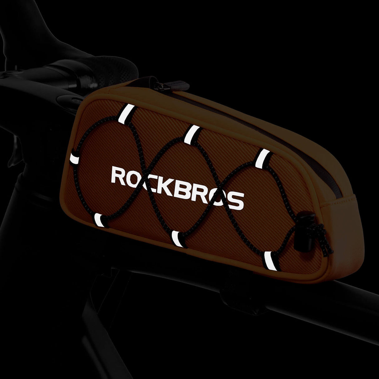 ROCKBROS Fahrradtasche Oberrohrtasche 1 L Vollständig Reflektierend Schwarz Silbrig - Orange