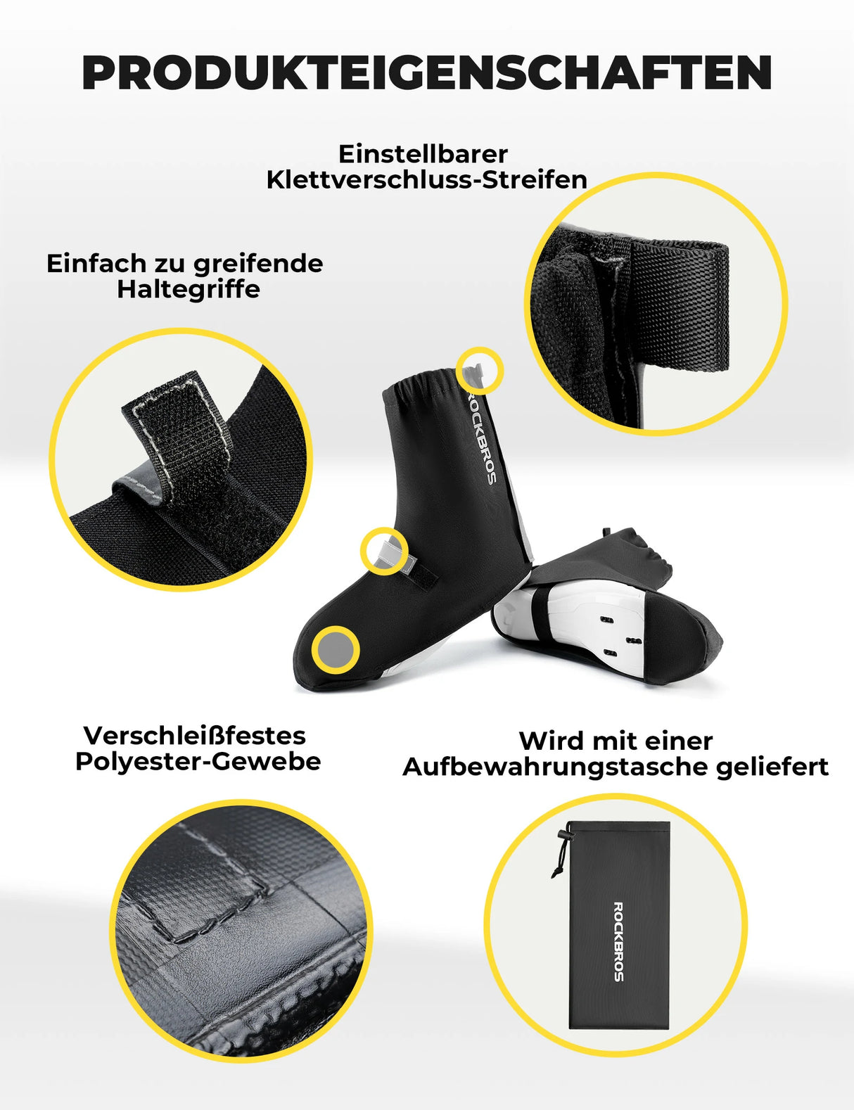 Fahrradüberschuhe – Reflektierend, Wasserdicht & mit Klettverschluss