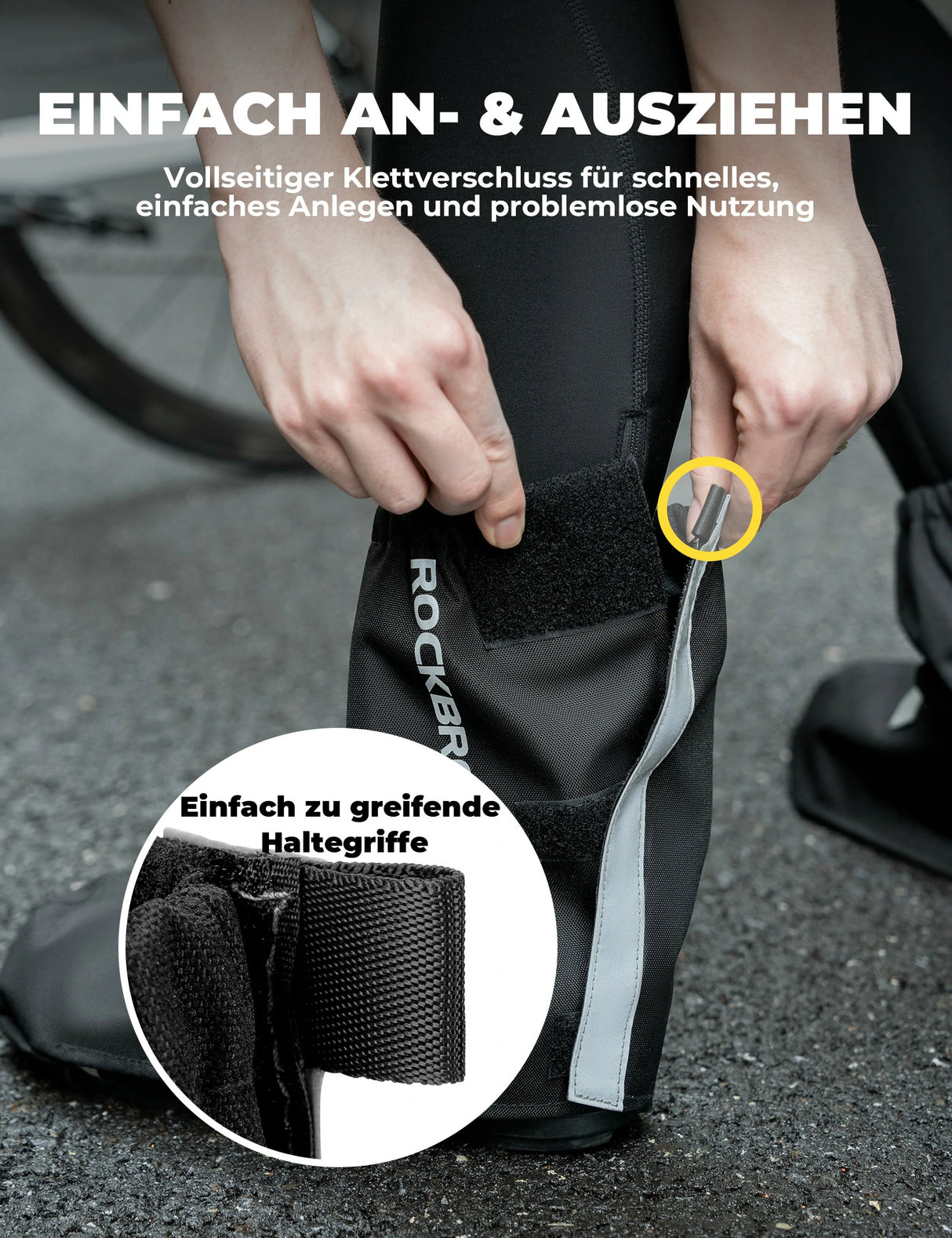 Fahrradüberschuhe – Reflektierend, Wasserdicht & mit Klettverschluss