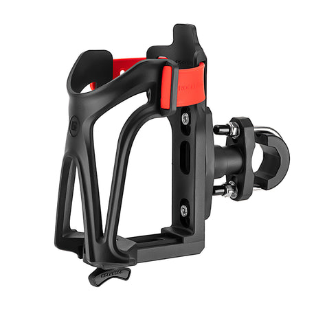 ROCKBROS Flaschenhalter Einstellbar Fahrrad Getränkehalter 360° Drehbar-Schwarz Rot