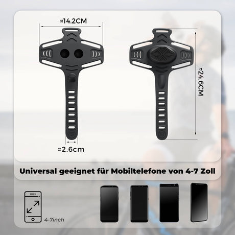 ROCKBROS Handyhalter Fahrrad Handyhalterung Drehbar 4-7 Stoßdämpfung