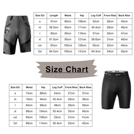 ROCKBROS Herren Fahrradhose, kurz, atmungsaktiv, mit Anti-Stoß-Polsterung, ideal für komfortable Fahrradtouren.