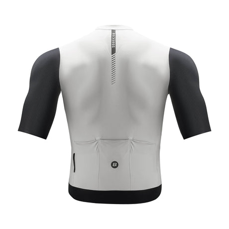 ROCKBROS Herren Kurzarm Fahrradtrikot Radtrikot Schnelltrocken Atmungsaktiv Sommer MTB Rennrad-Weiß