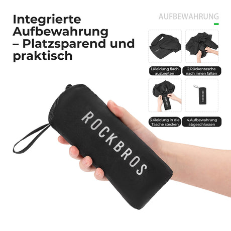 ROCKBROS Herren Leichte Fahrradjacke Multifunktional Winddicht Atmungsaktiv Frühling/Sommer