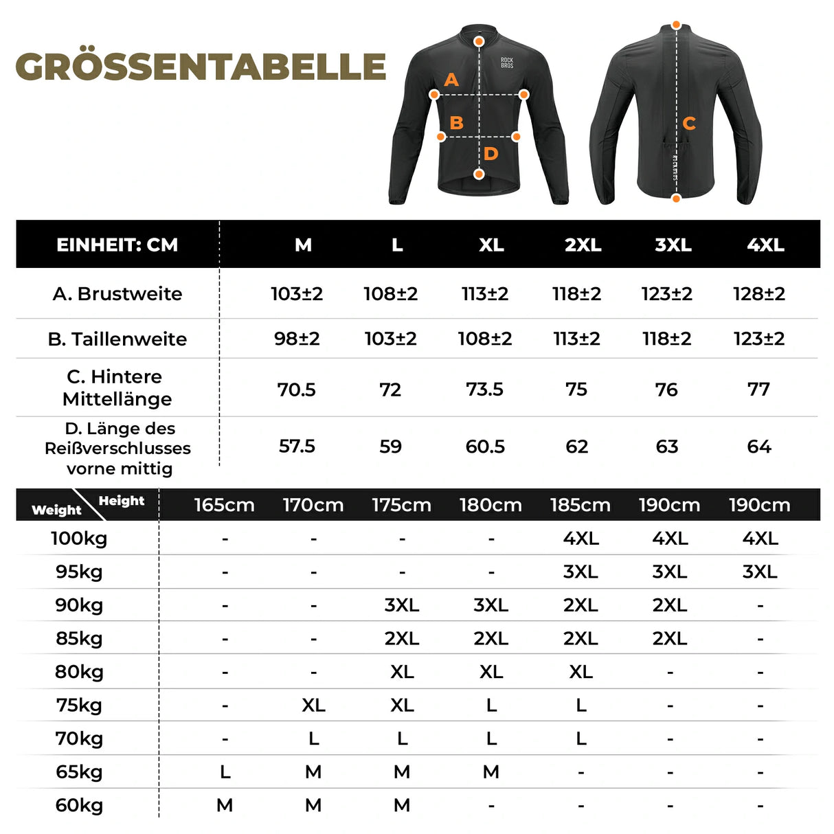 ROCKBROS Herren Leichte Fahrradjacke Multifunktional Winddicht Atmungsaktiv Frühling/Sommer