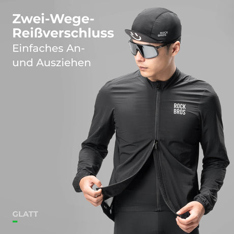 ROCKBROS Herren Leichte Fahrradjacke Multifunktional Winddicht Atmungsaktiv Frühling/Sommer