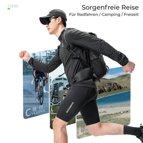 ROCKBROS Herren Leichte Fahrradjacke Multifunktional Winddicht Atmungsaktiv Frühling/Sommer