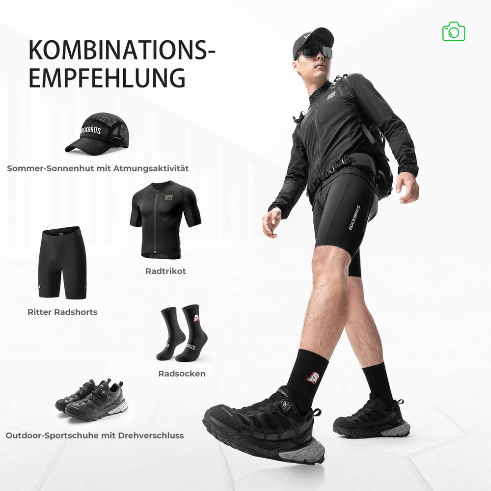 ROCKBROS Herren Leichte Fahrradjacke Multifunktional Winddicht Atmungsaktiv Frühling/Sommer