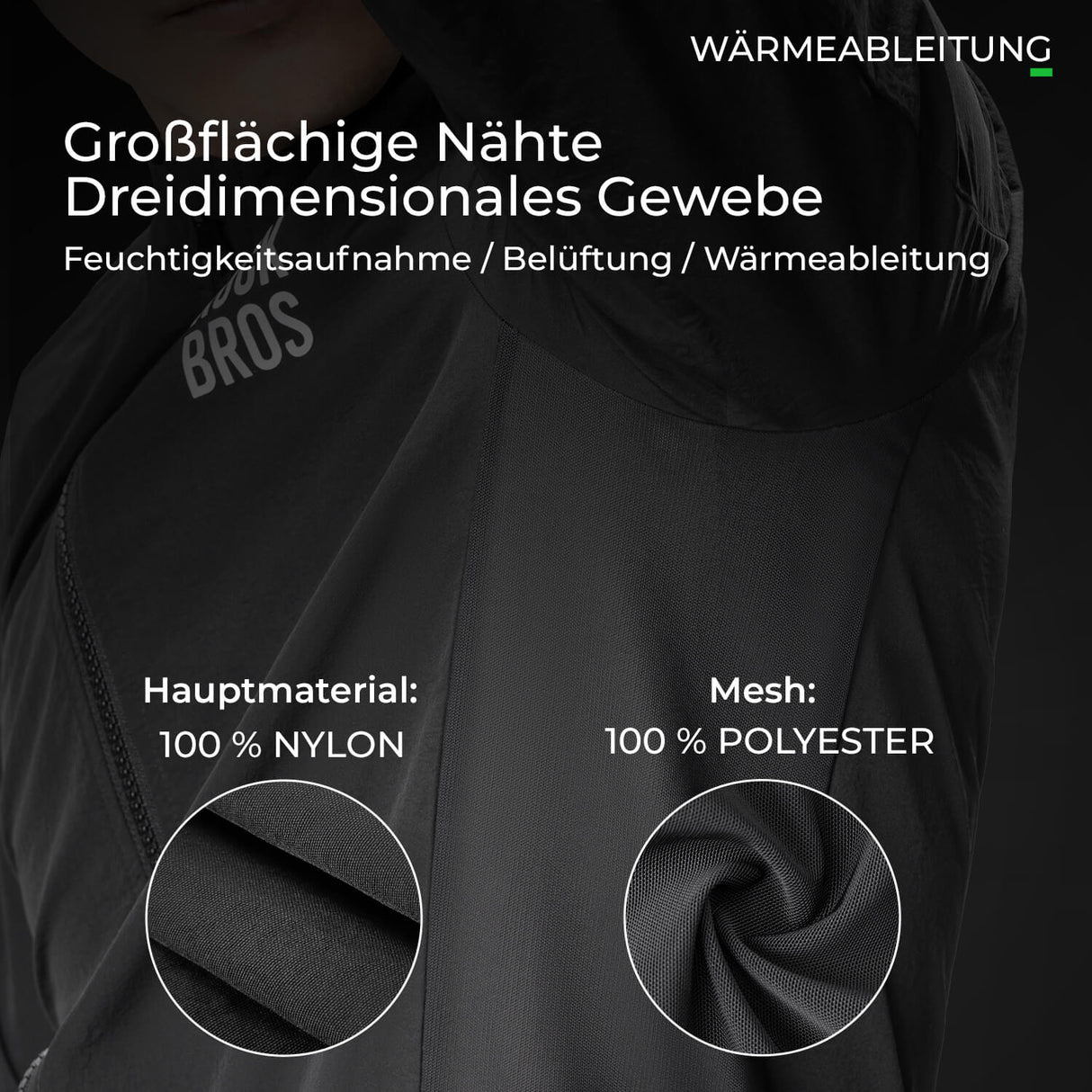 ROCKBROS Herren Leichte Fahrradjacke Multifunktional Winddicht Atmungsaktiv Frühling/Sommer