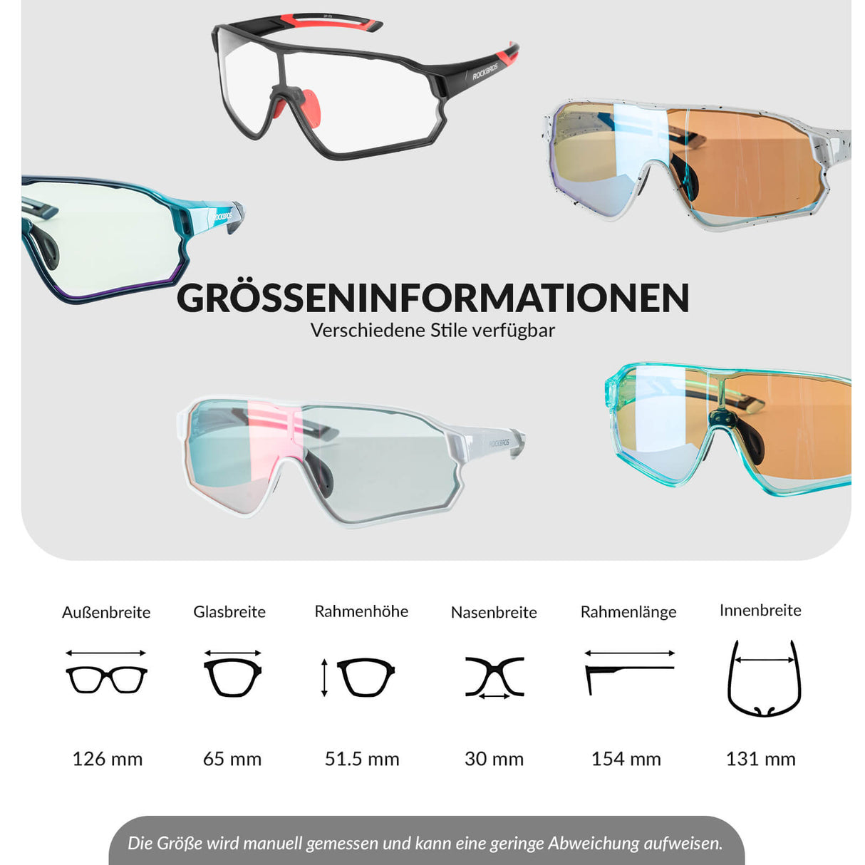 ROCKBROS Kinder Fahrradbrille UV400-Schutz Selbsttönend Sonnenbrille-Schwarz