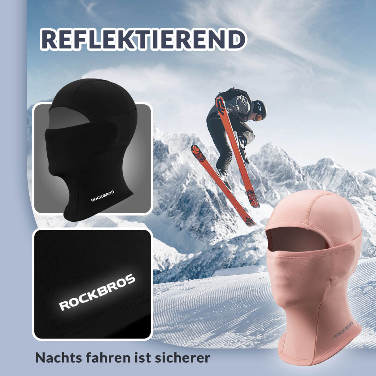 ROCKBROS_Kinder_Winter_Sturmhaube_Balaclava_Warm_Skimaske_fur_MadchenJungen-Rosa
