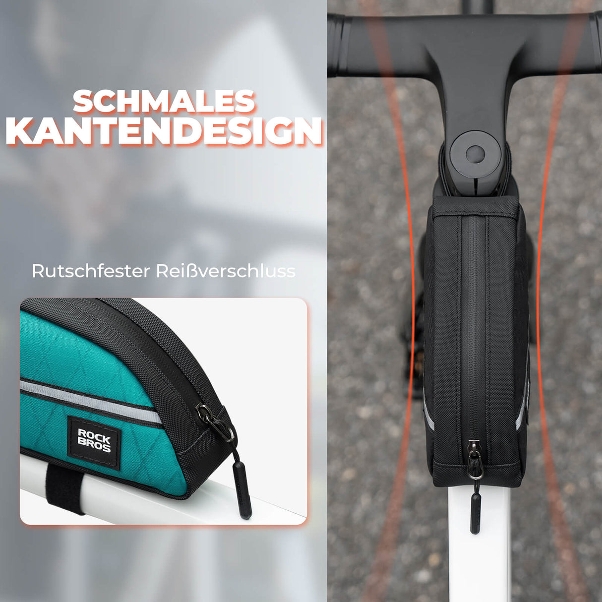 ROCKBROS Oberrohrtasche 0,8L Leicht für Klapprad Falträder 5 Farben