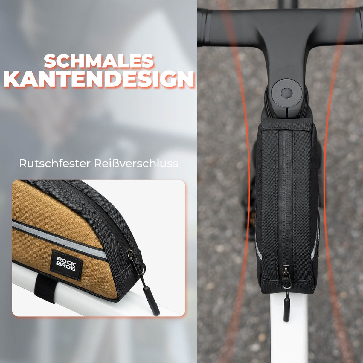ROCKBROS Oberrohrtasche 0,8L Leicht für Klapprad Falträder 5 Farben