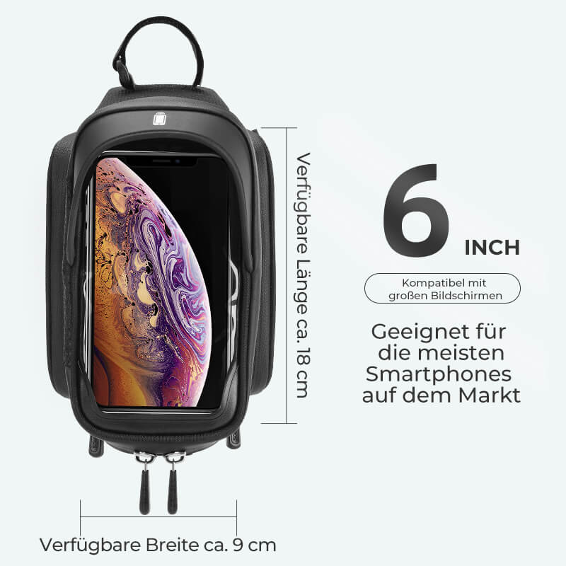 ROCKBROS Oberrohrtasche Handytasche für Smartphone mit Regenschutz 1,25 L