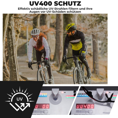 ROCKBROS Polarisierte Fahrradbrille mit wechselbaren Gläsern UV-Schutz Unisex