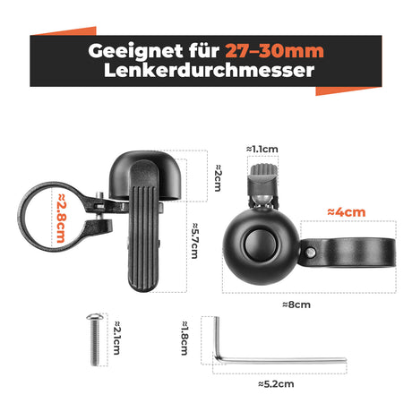 ROCKBROS Rennrad Fahrradklingel Wasserdicht für gebogene Lenker 21-23 mm