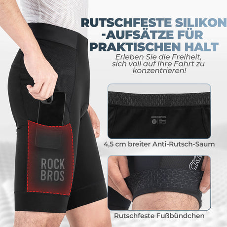 ROCKBROS Schnelltrocknende Fahrradhose Atmungsaktiv Ergonomisch Herren Sommer für Rennrad MTB