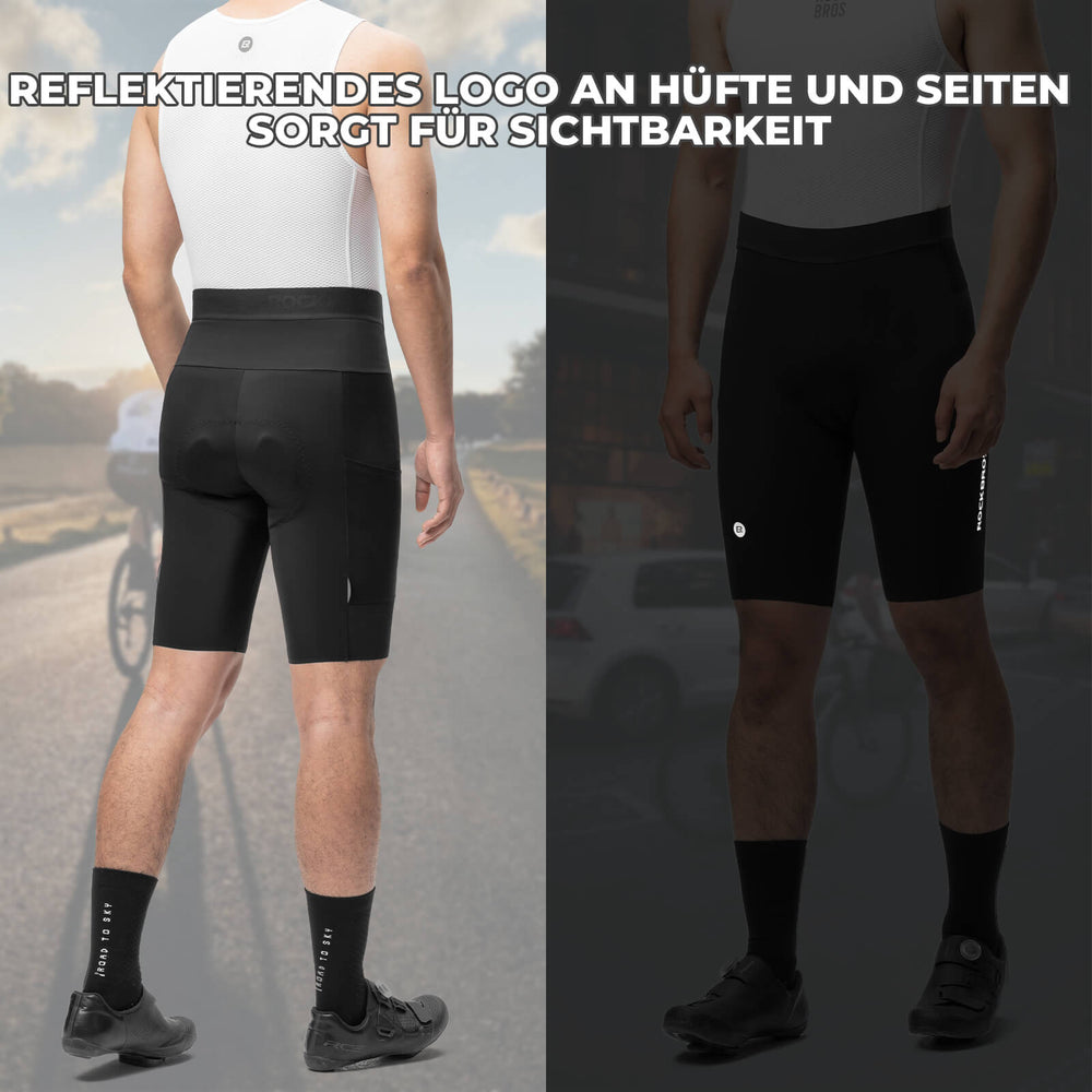 ROCKBROS Schnelltrocknende Kurz Fahrradhose Gepolstert Atmungsaktiv Ergonomisch Herren Sommer für Rennrad MTB
