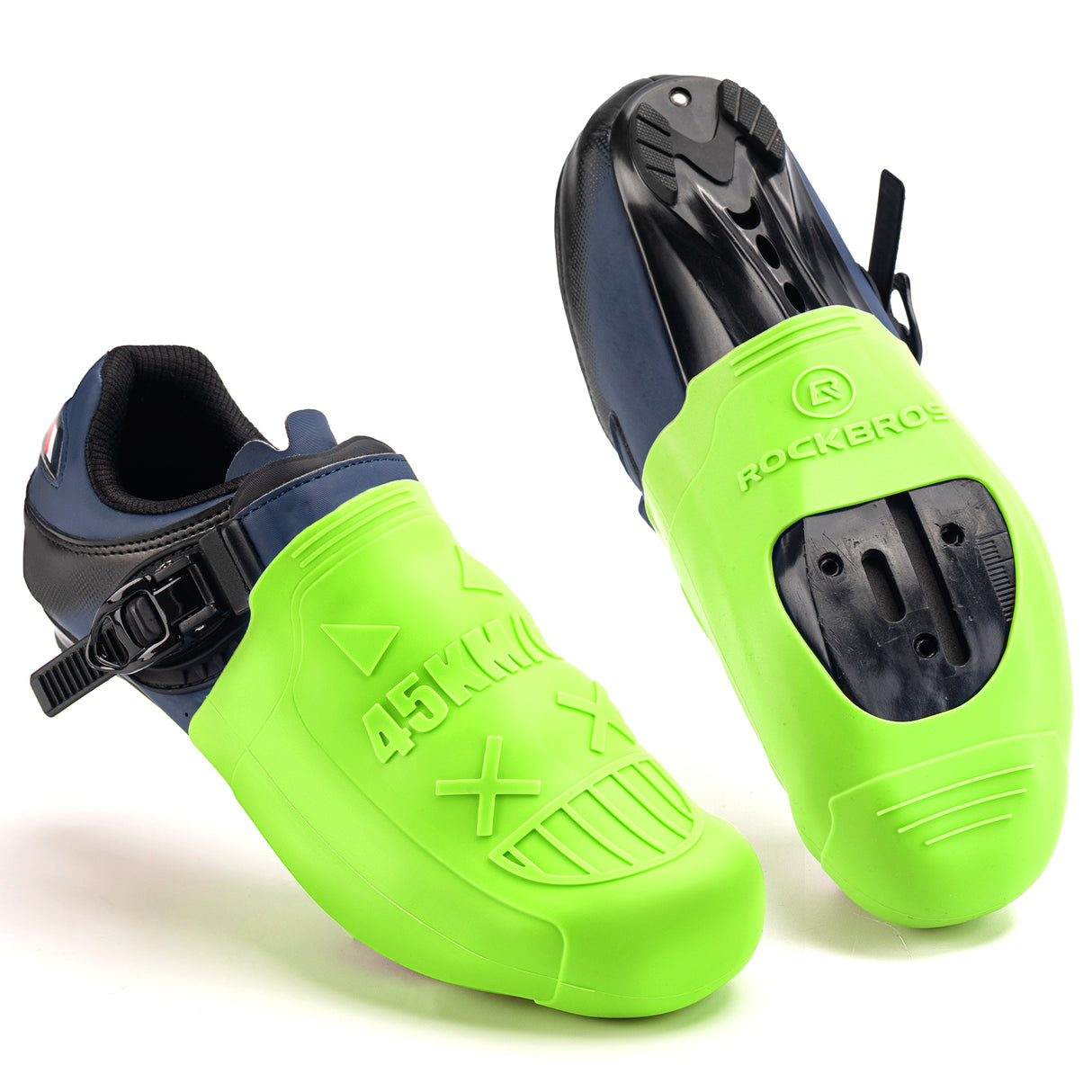 ROCKBROS Schuhüberzieher Wasserdichte Winddichte Überschuhe für Rennrad MTB-Grün