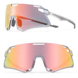ROCKBROS Sonnenbrille Winddichte Fahrradbrille für Outdoor-Sportarten- Selbsttönend Rot