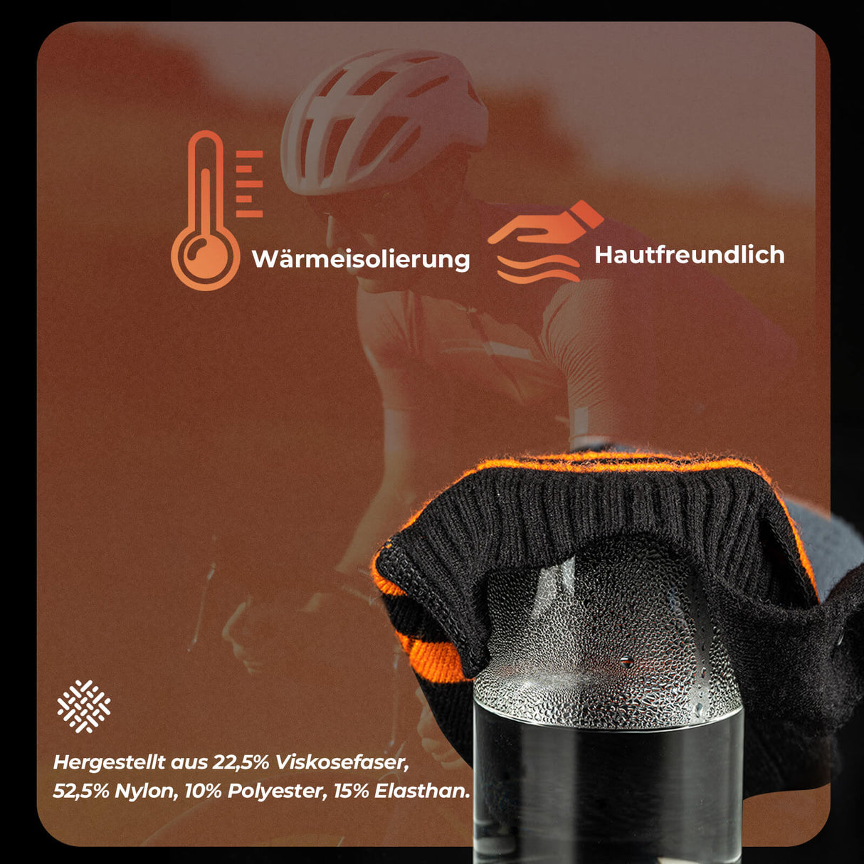 ROCKBROS Sportsocken Fahrradsocken Winter Heizsocken Wiederaufladbar 5000mAh