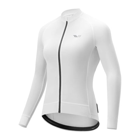 ROCKBROS TVI Damen Langarm-Radtrikot Fahrrad Jersey für MTB & Rennrad-Weiß
