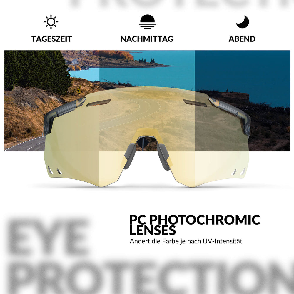 ROCKBROS Ultraleicht Fahrradbrille Selbsttönende Sonnenbrille mit UV400-Schutz - ROCKBROS-EU