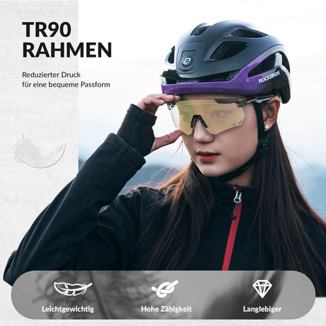 ROCKBROS Ultraleicht Fahrradbrille Selbsttönende Sonnenbrille mit UV400-Schutz - ROCKBROS-EU